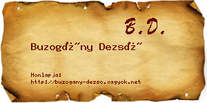 Buzogány Dezső névjegykártya
