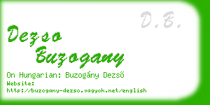 dezso buzogany business card